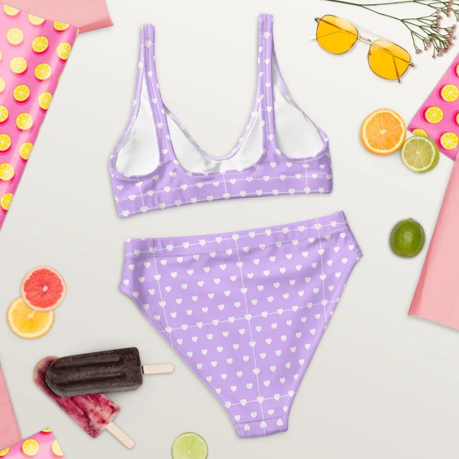 Pastel Heart Seamless Pattern High Waisted Bikini - V3 product image (8)