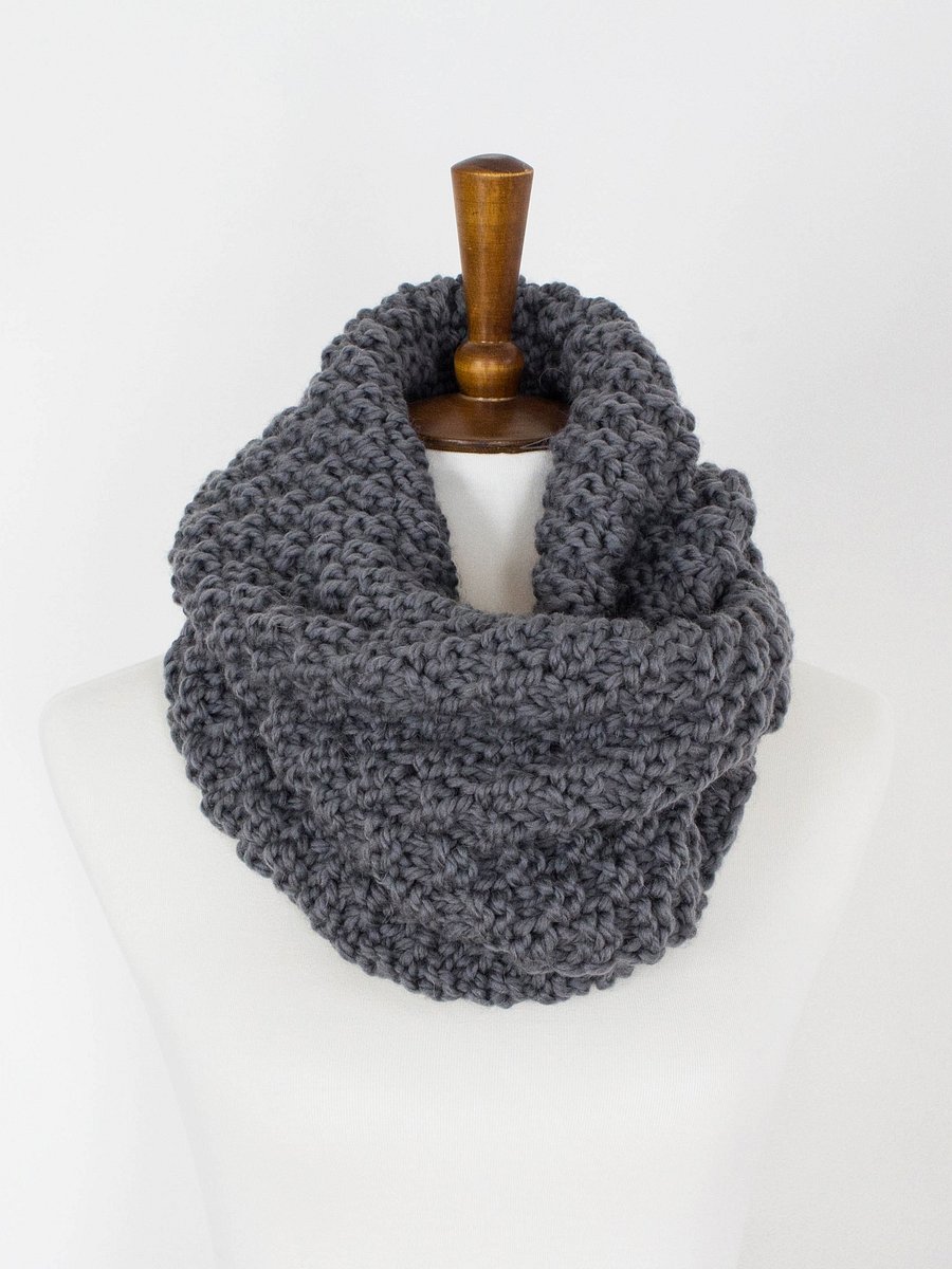 Infinity Scarf Cowl Knitting Pattern - Rainy Day product image (1)