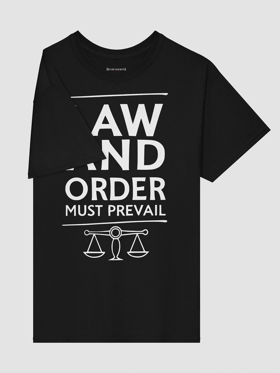 "Law & Order Must Prevail" Essential Truth Tee - White Ink product image (4)