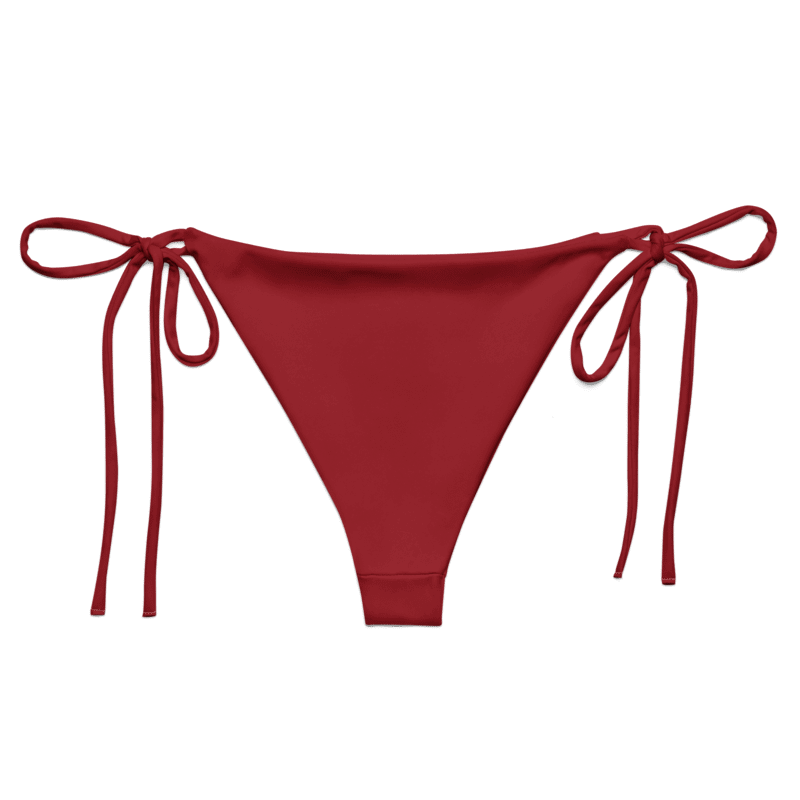 Low Rise Cheeky String Bikini Bottoms, Cherry Red product image (2)