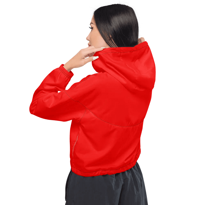 Plain Color Red Cropped Windbreaker product image (2)