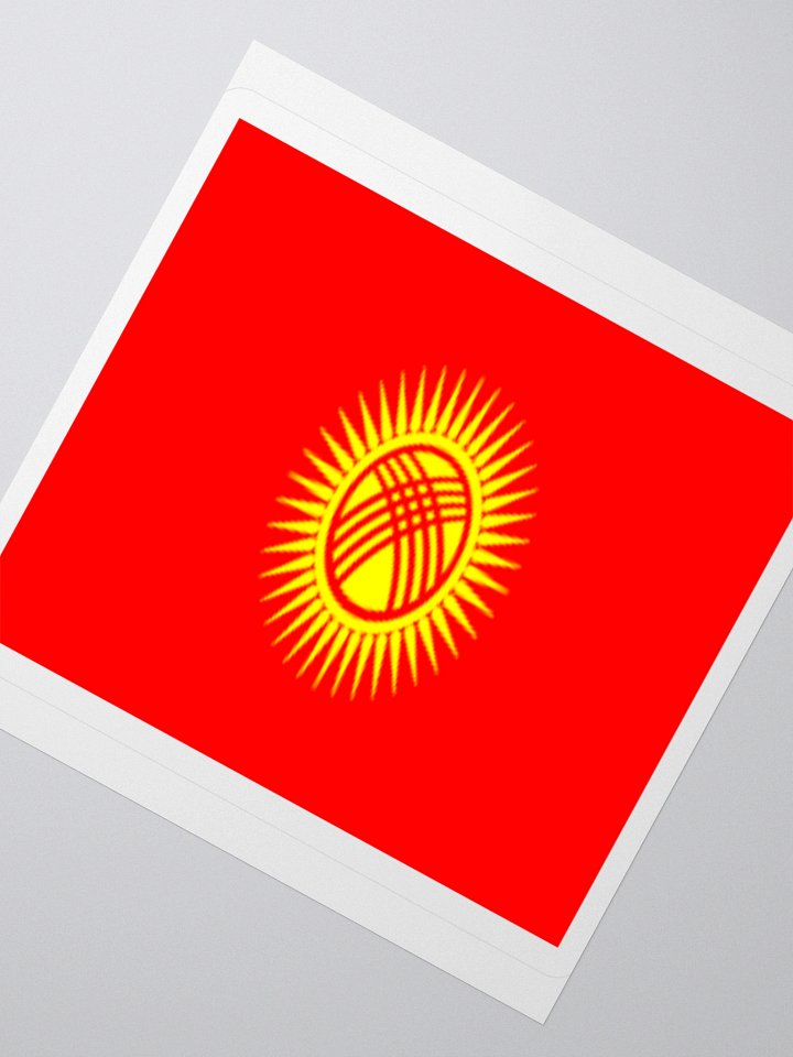 Kyrgyzstan Flag Sticker | Sun and Crosses Design | Durable Vinyl | 3 Sizes product image (5)