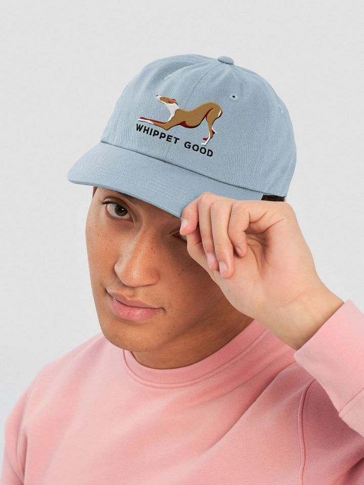 Whippet Good Classic Dad Hat(Embroidered) of a Whippet(Tan & White) product image (10)