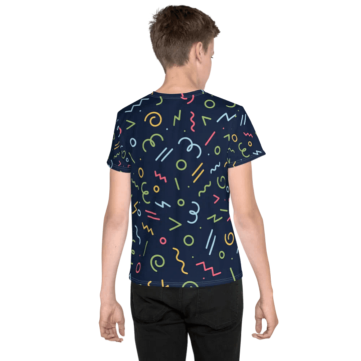 Energize Your Style with Abstract All-Over Print Youth Tee product image (2)