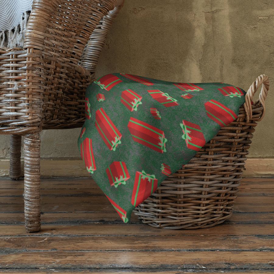Floating Red Christmas Presents Throw Blanket product image (2)