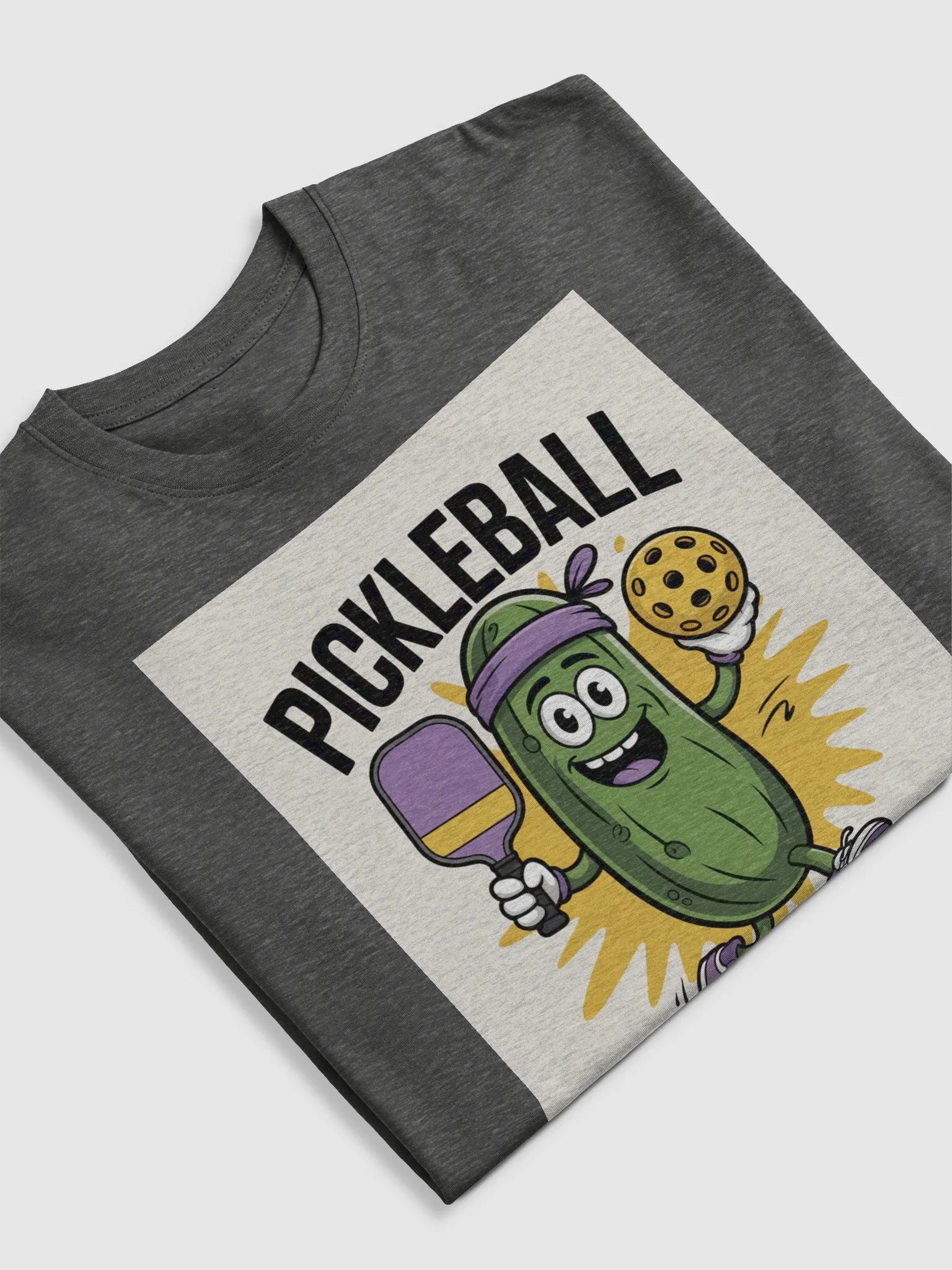 "Pickleball Power" Funny Cartoon Pickle T-Shirt product image (60)