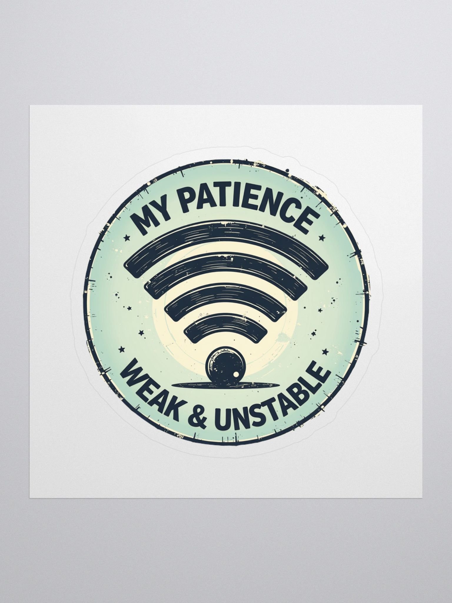 Vintage Wi-Fi Patience Kiss Cut Stickers product image (1)