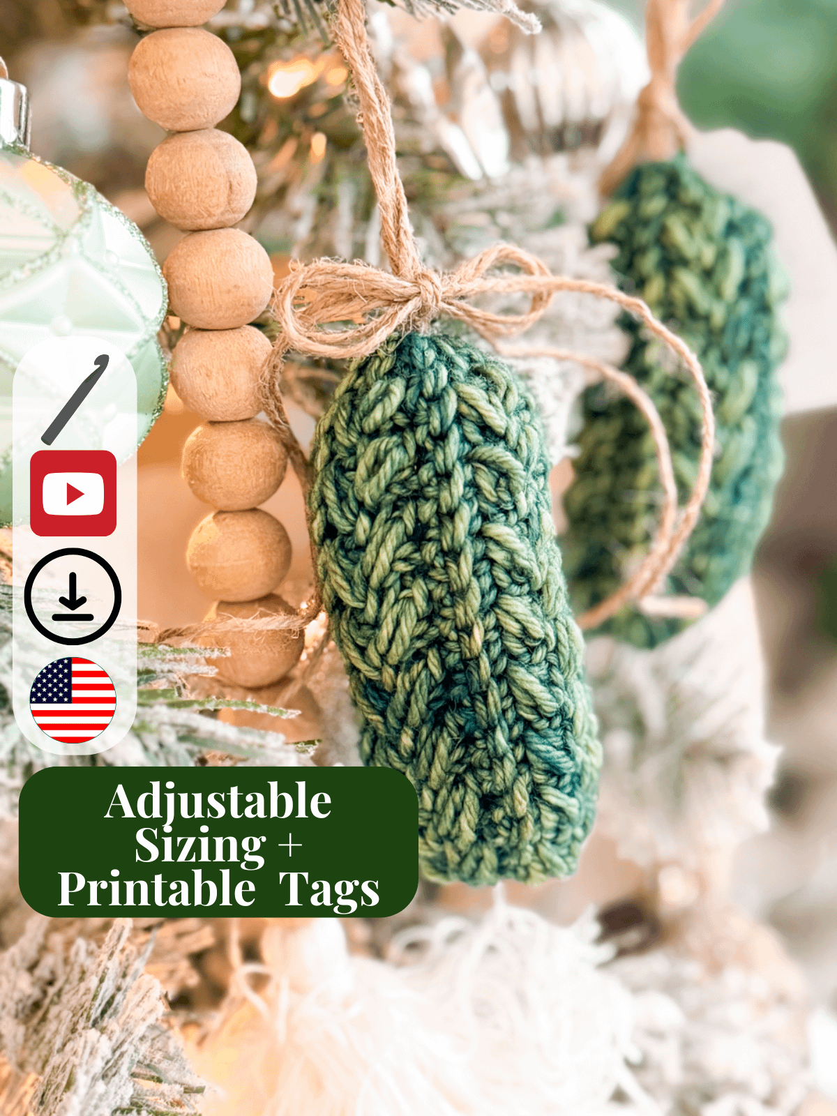 Wheat Stitch™ Pickle Ornament Crochet Pattern product image (1)