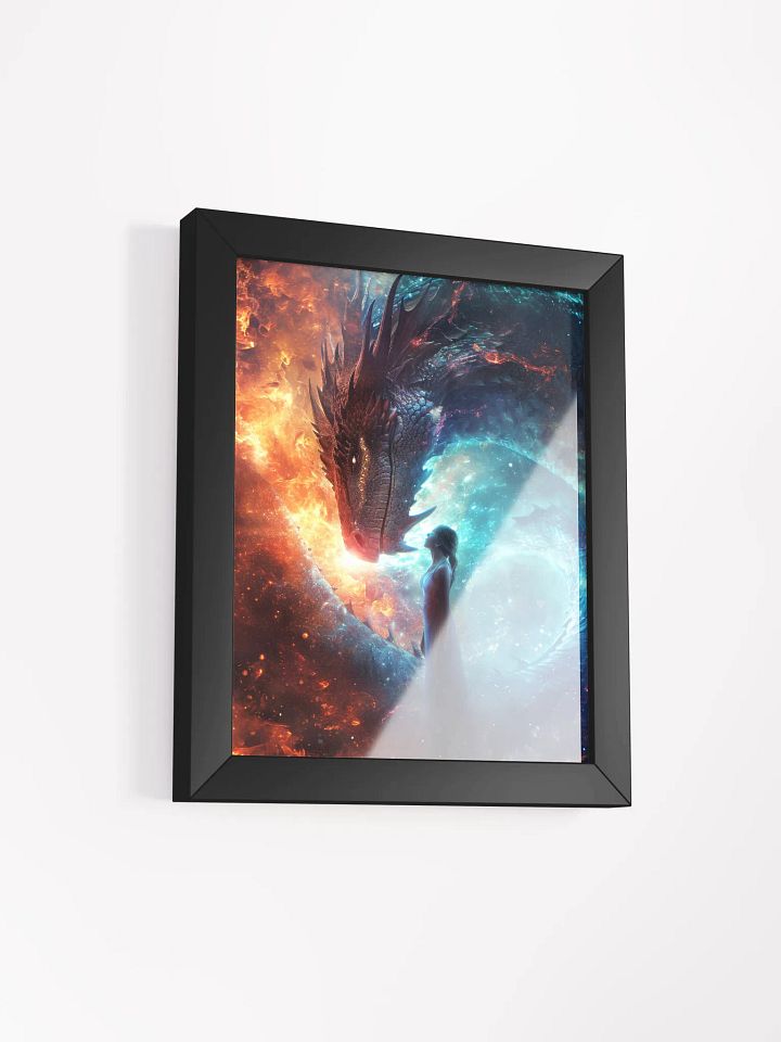 Girl connecting with her dragon 02 - Framed High Quality Matte Poster product image (8)