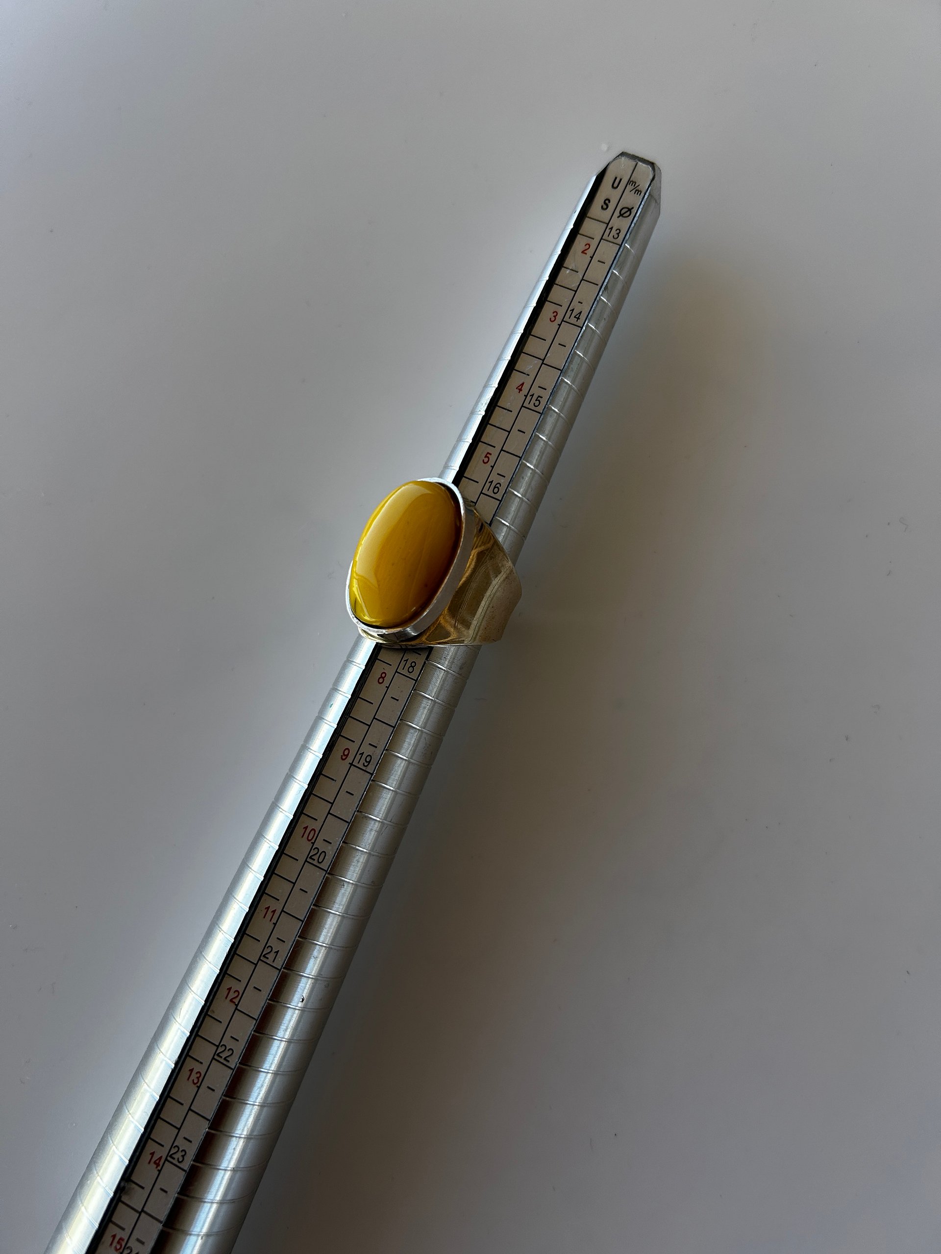 Baltic Egg Yolk Amber 925 Sterling Silver Adjustable Ring product image (8)