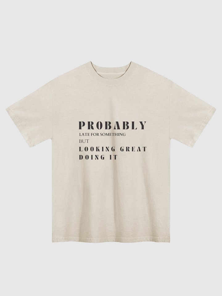 Nostalgic Elegance Faded 'Probably Late But Looking Great' T-Shirt product image (1)