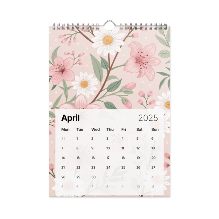 SEAMLESS FLORAL PATTERN WALL CALENDAR 2025 product image (1)