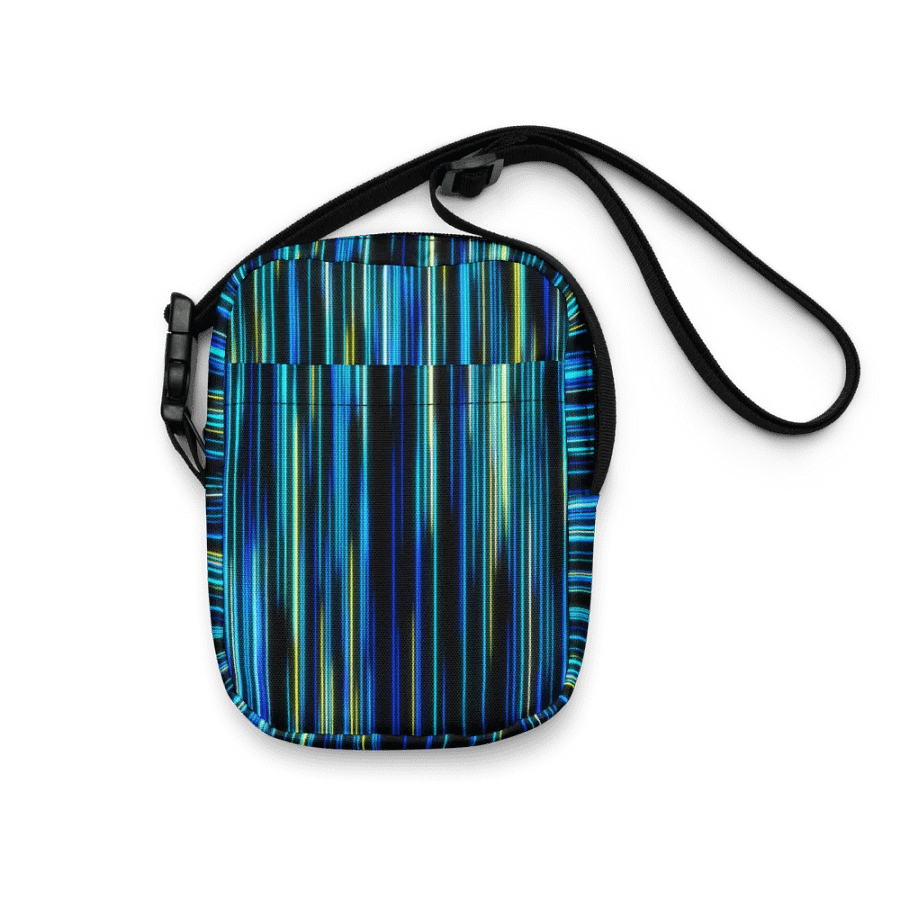 Vibrant Blue lines All-Over Print Crossbody Bag for moms ladies friends safe mobiles product image (7)
