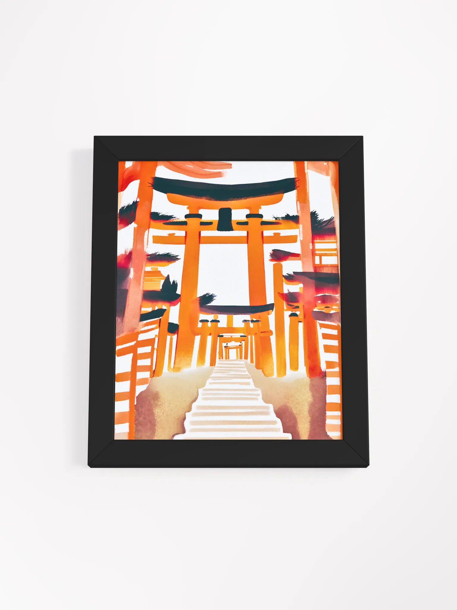 Tranquil Torii Gates: Framed Watercolor Poster product image (3)