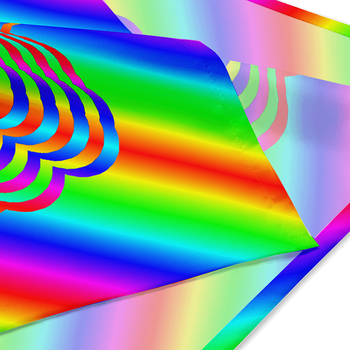 Rainbow Cannabis Queer Pride Bandana, Twisted Summertime LGBTQIA+ Accessory, Neon Trippy 420 Rave Fashion, Strange Stoner Weed Leaf Art product image (3)