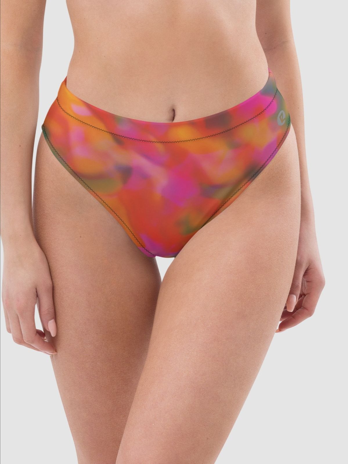 Recycle Padded Bikini Bottom "Trendy Vibrant Pink Orange Tie Dye" Printed product image (2)