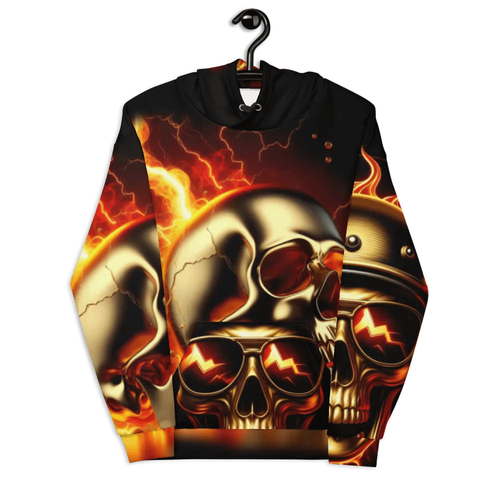 Metallic Inferno - Unisex Skull Hoodie #2 product image (7)