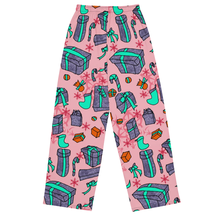 Blue Presents on Red Wideleg Pants product image (1)