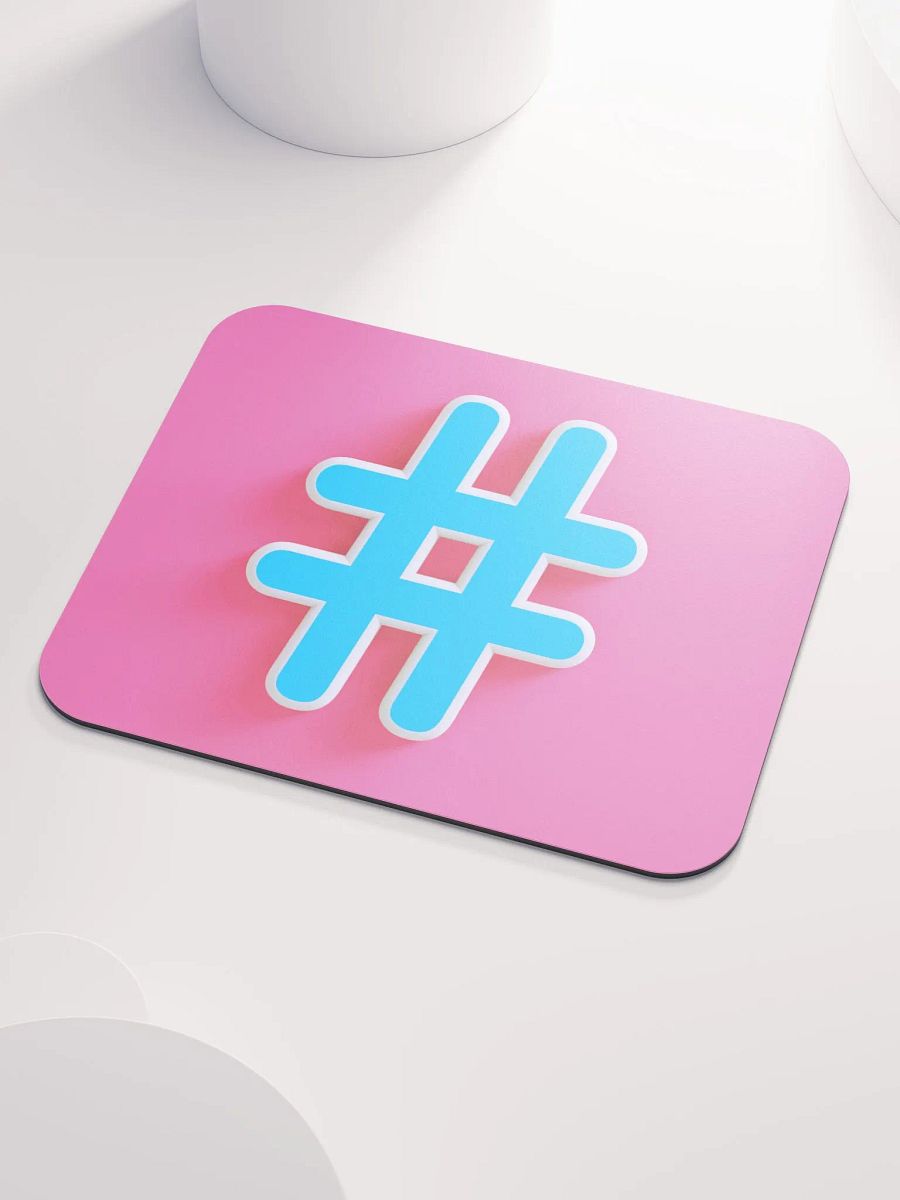 Trendy Blue Hashtag Mouse Pad product image (3)