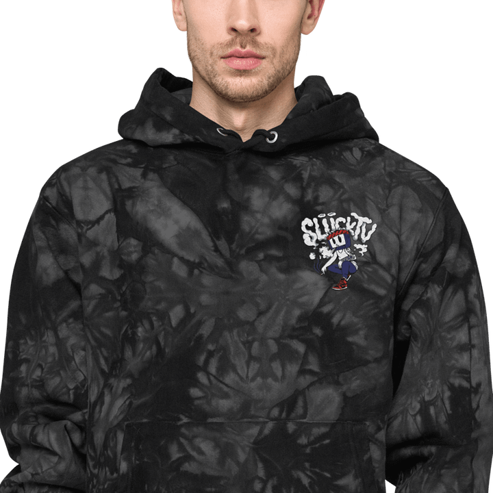 SliickTV Embroidered Champion tie-dye hoodie product image (1)