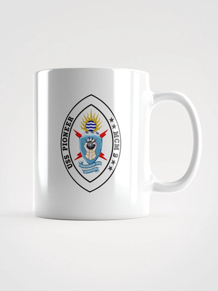 USS Pioneer MCM 9 White Coffee Cup product image (1)