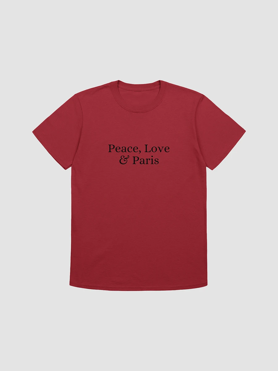 Peace, Love and Paris Infinite Unisex T-Shirt | Black Ink Design product image (1)