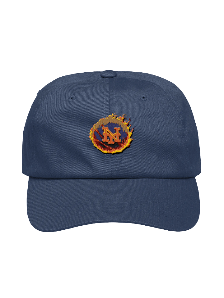 Flaming NY Mets Baseball Dad Hat product image (1)