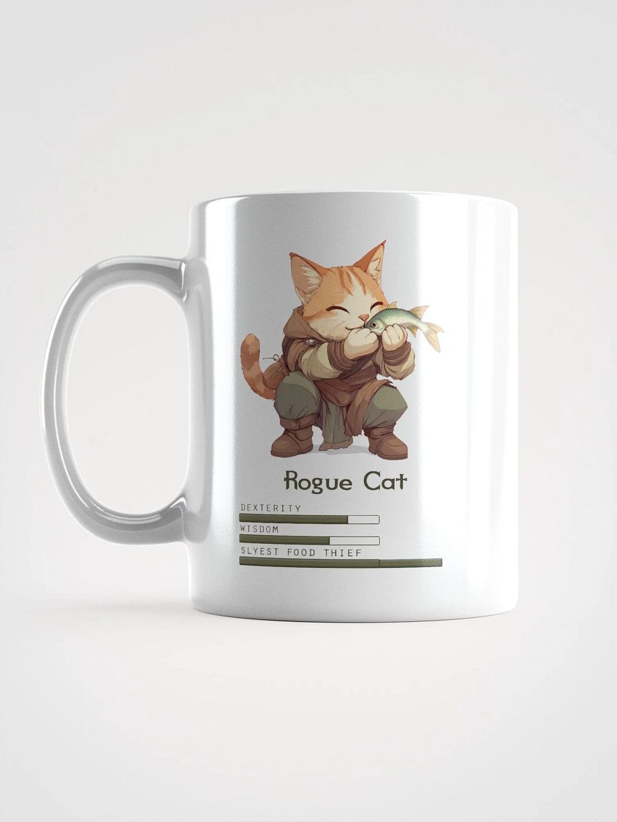 RPG Rogue Cat white ceramic mug 11oz 15oz 20oz for gamers and cat lovers product image (18)