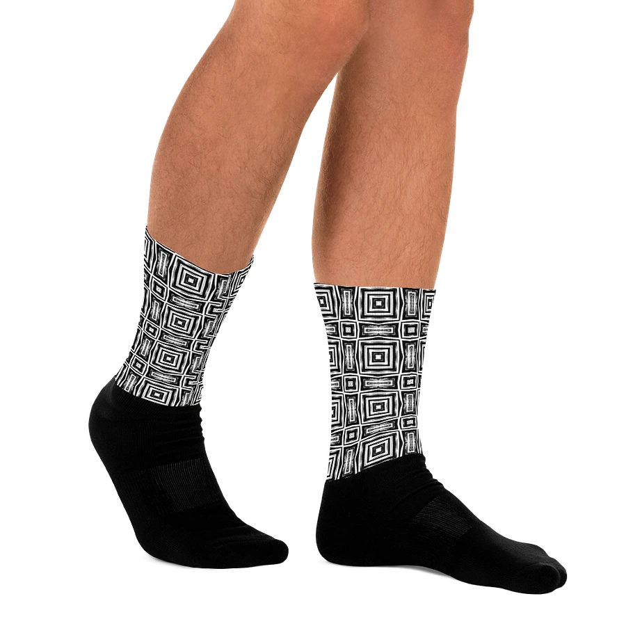 Abstract Monochrome Repeating Pattern Unisex Socks product image (15)