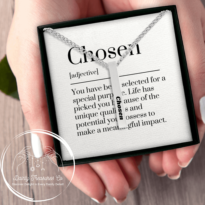 Choosen Pendant Necklace - 3D Bar Pendant product image (4)