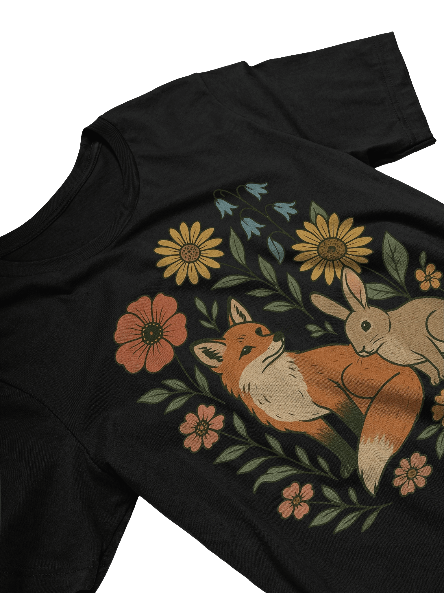 Meadow Friends Fox and Rabbit T-Shirt product image (17)