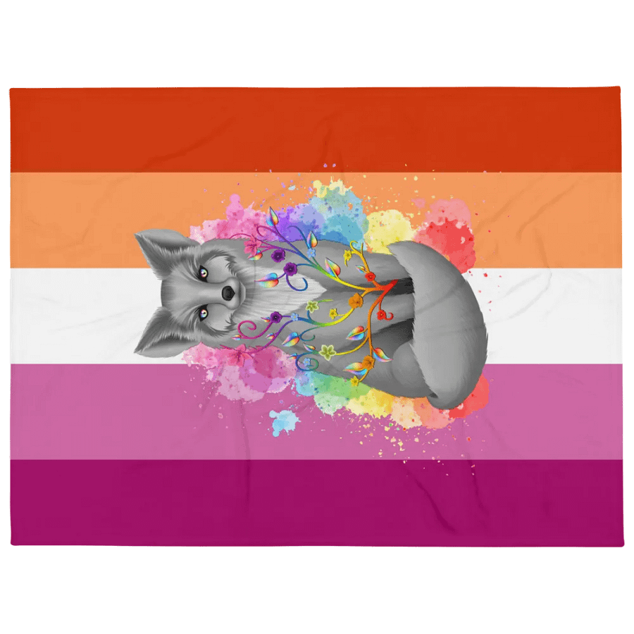 Lesbian Pride Fox Blanket (2023) product image (1)