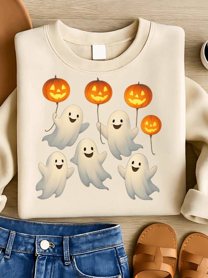 Ghost Balloon Festival Sublimation PNG – Halloween Ghost Clipart for T-Shirts – Fun & Whimsical Design – 300 DPI Instant Digital Download product image (1)