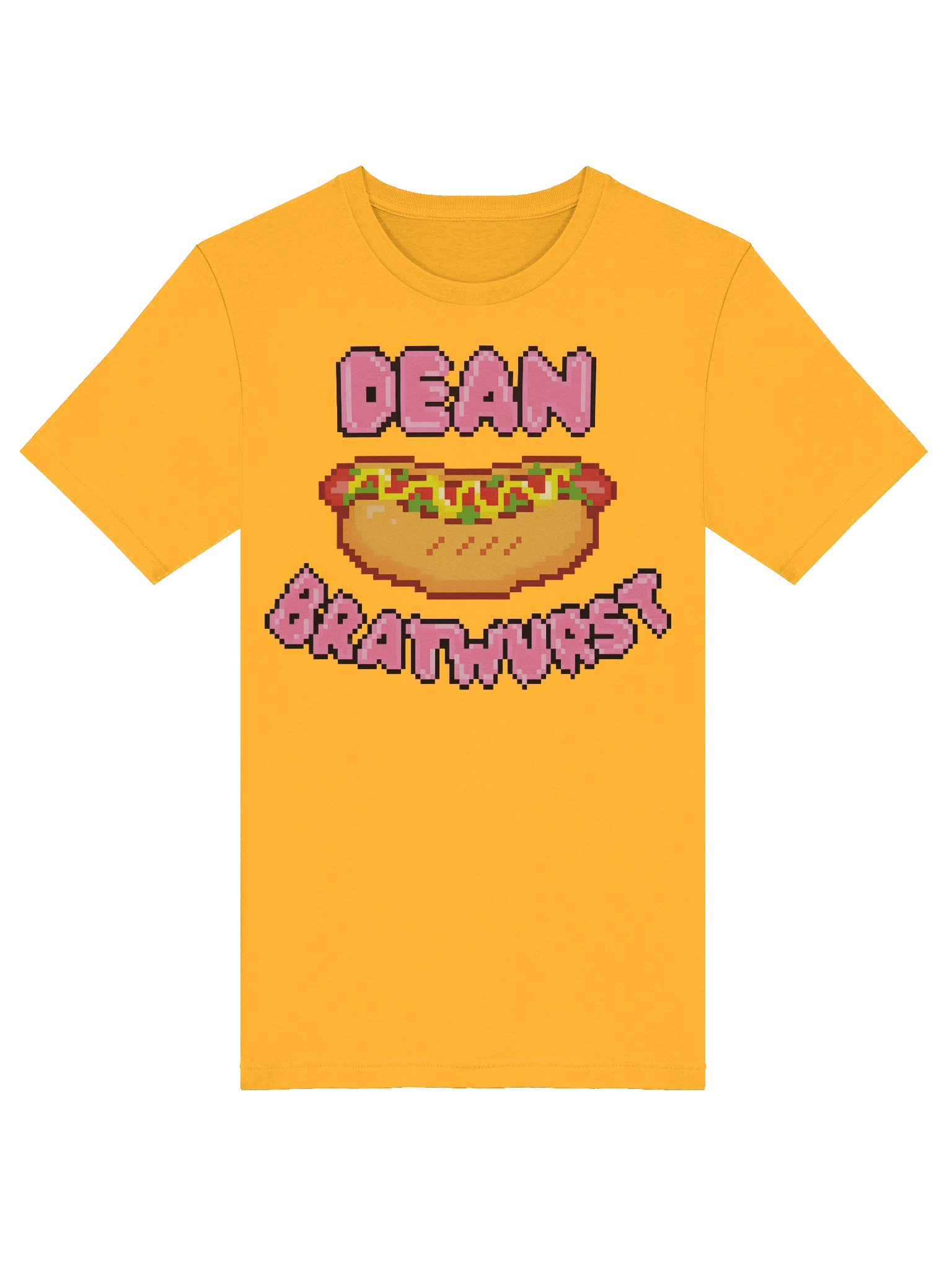 Pixelated Dean Bratwurst Logo T-Shirt (Yellow) product image (5)