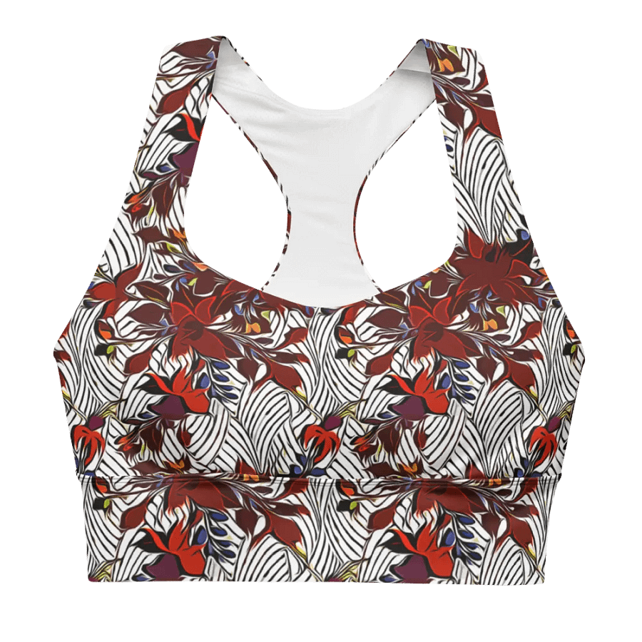 Floral Stripes | Recycled Longline Sports Bra product image (5)
