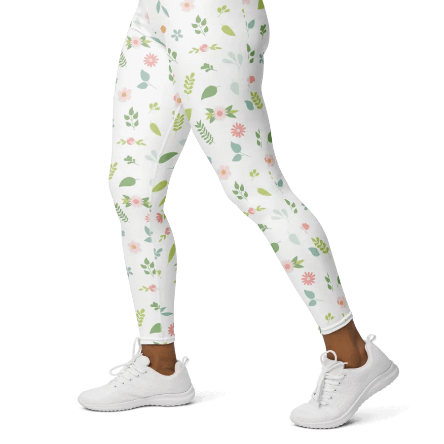 Floral Whimsy High-Waisted Leggings - Pastel Garden Pattern Activewear product image (6)