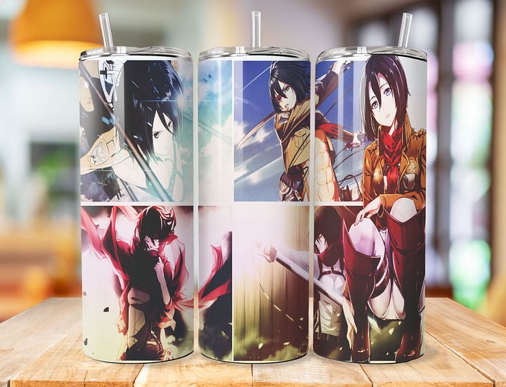 Mikasa Ackerman 20 oz Stainless Steel Tumbler – Attack on Titan Warrior Design product image (1)
