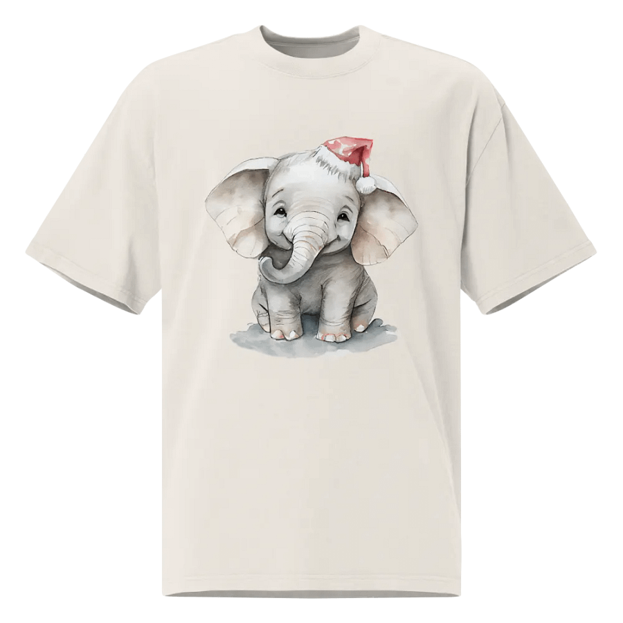 Festive Baby Elephant Santa T-Shirt product image (1)