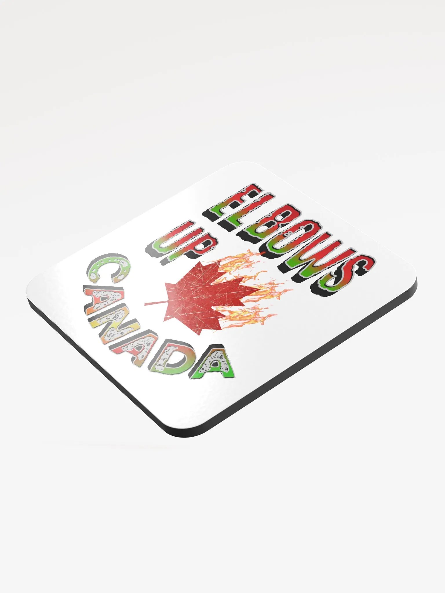 Elbows Up Canada Flaming Maple Eco Coaster product image (4)