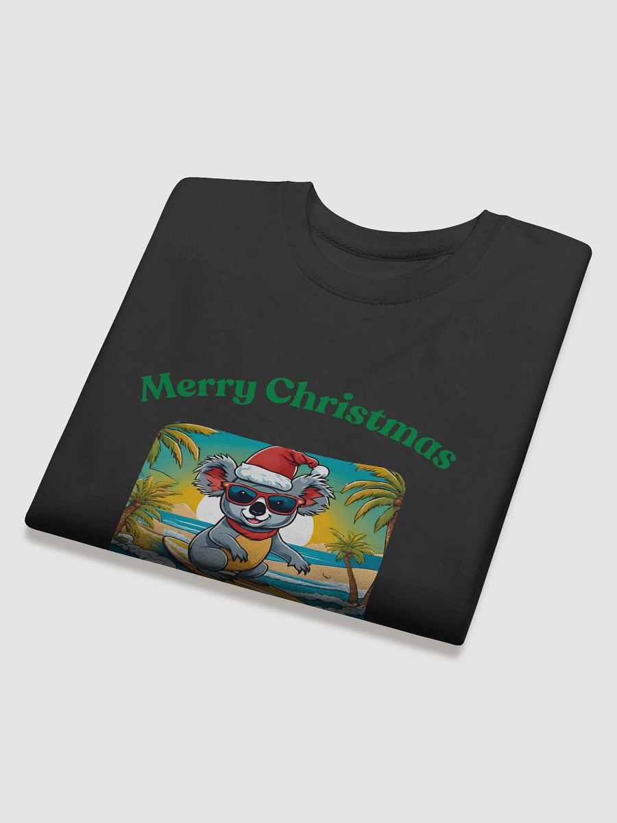 Festive Koala Surf Scene Merry Christmas Sweatshirt - Green product image (4)