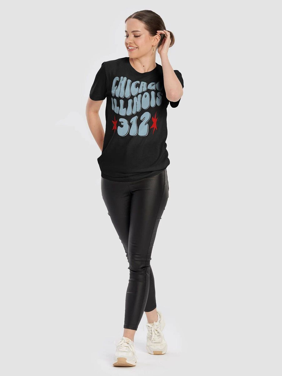 Chicago 312 Flag Area Code Retro 70's Wavy Text City Pride T-Shirt product image (70)