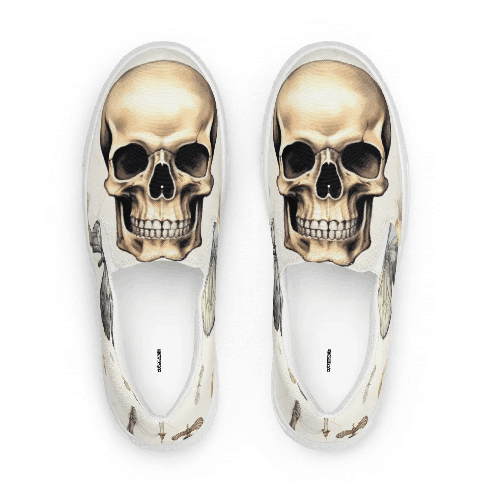 Women's Slip-On Canvas Shoes 💀 Vintage Vibe Skulls product image (9)