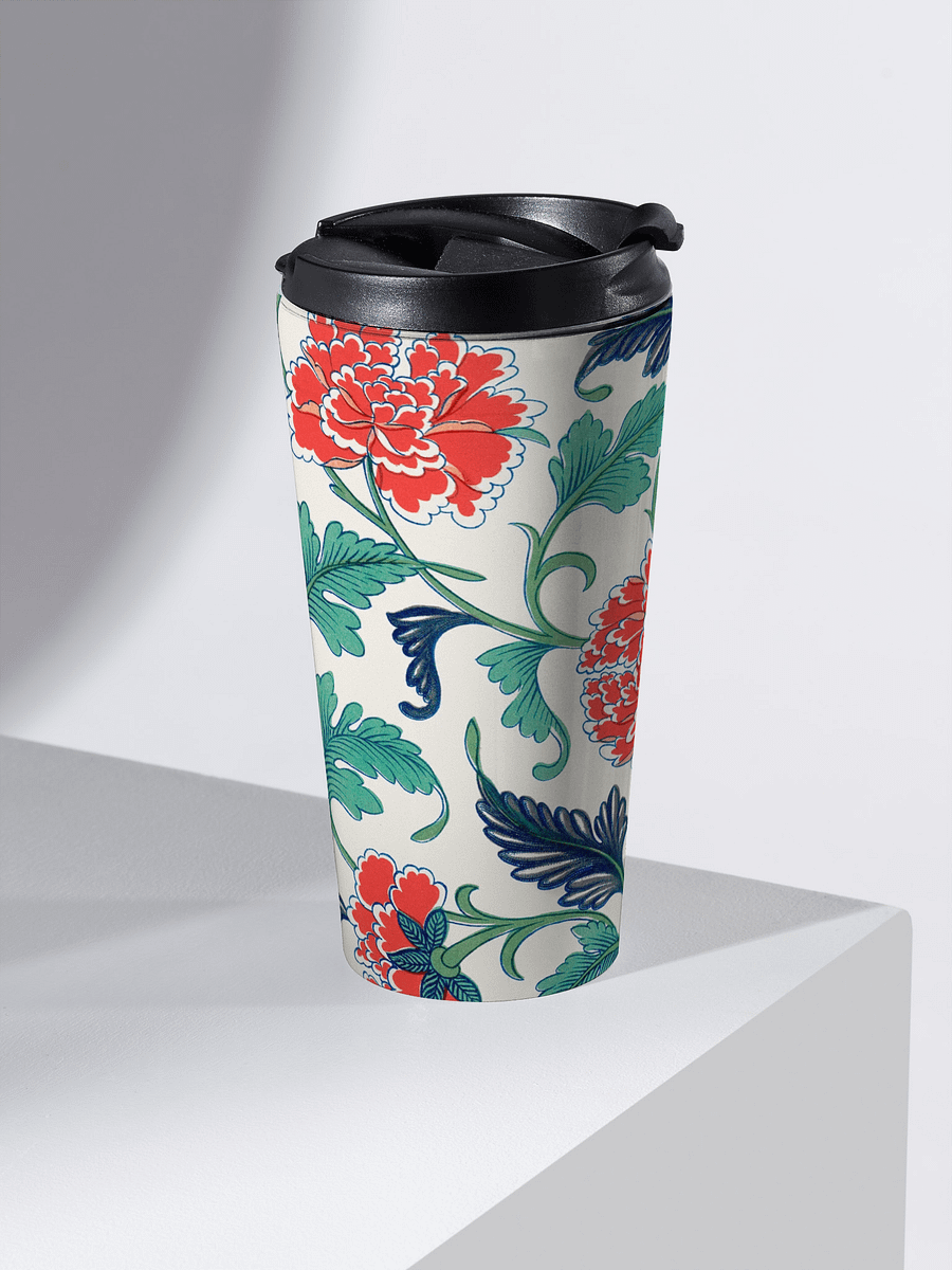 Red Floral Pattern. Stainless Steel Mug product image (2)
