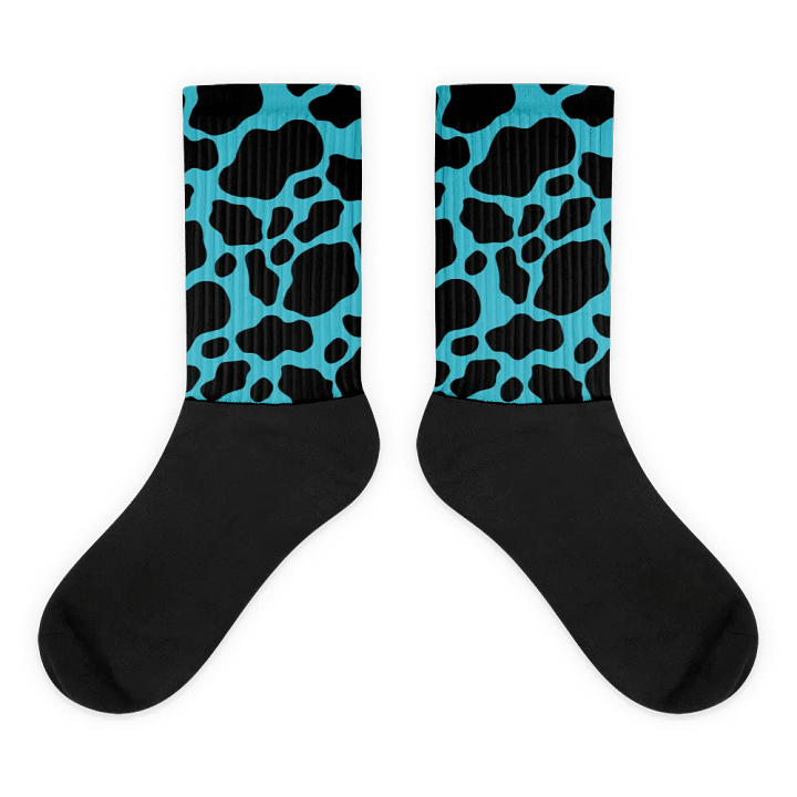 Cow Print Socks - Black & Blue product image (2)