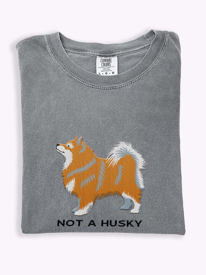 Not a Husky T-Shirt(Embroidered) of a Finnish Lapphund(Fawn & White) product image (1)