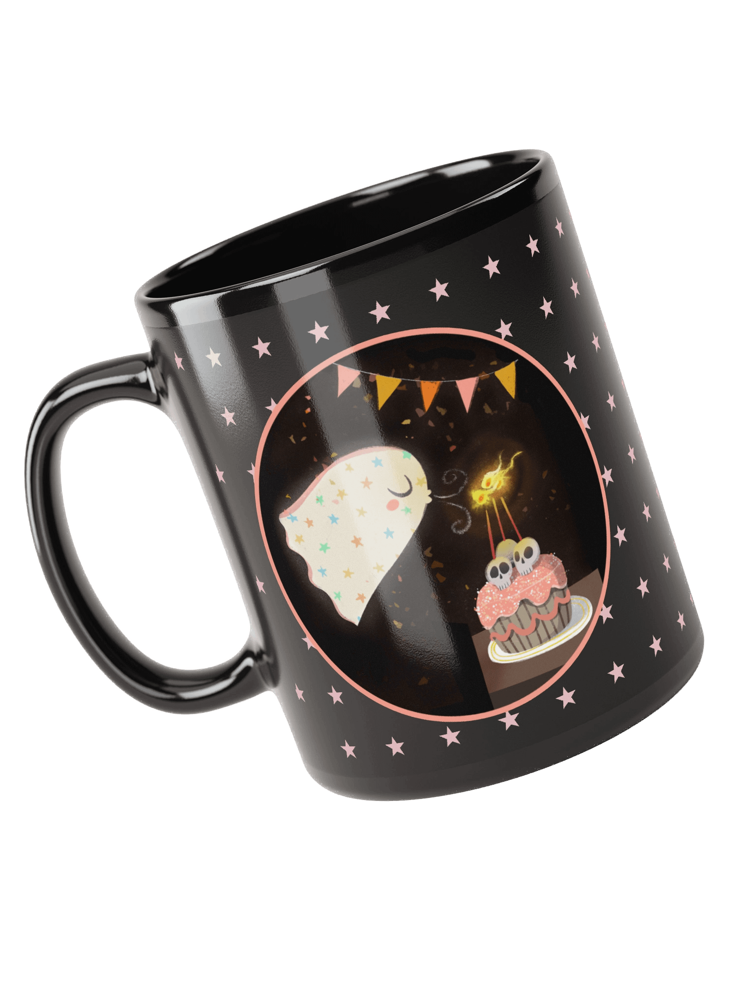 Little Ghost Birthday Cake - Black Ceramic Birthday Mug product image (4)