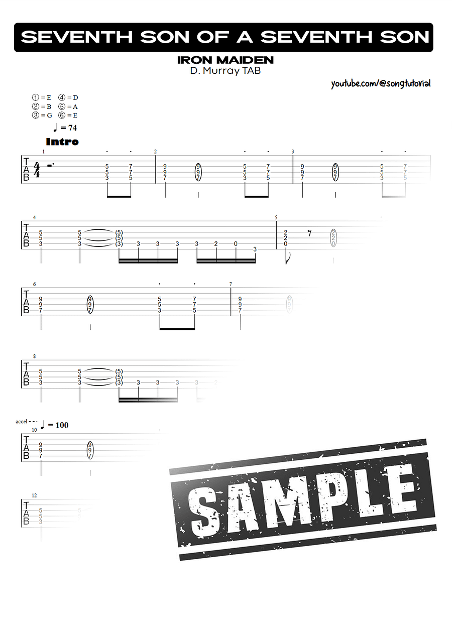 Seventh Son of a Seventh Son PDF TAB + Backing Track MP3 product image (2)