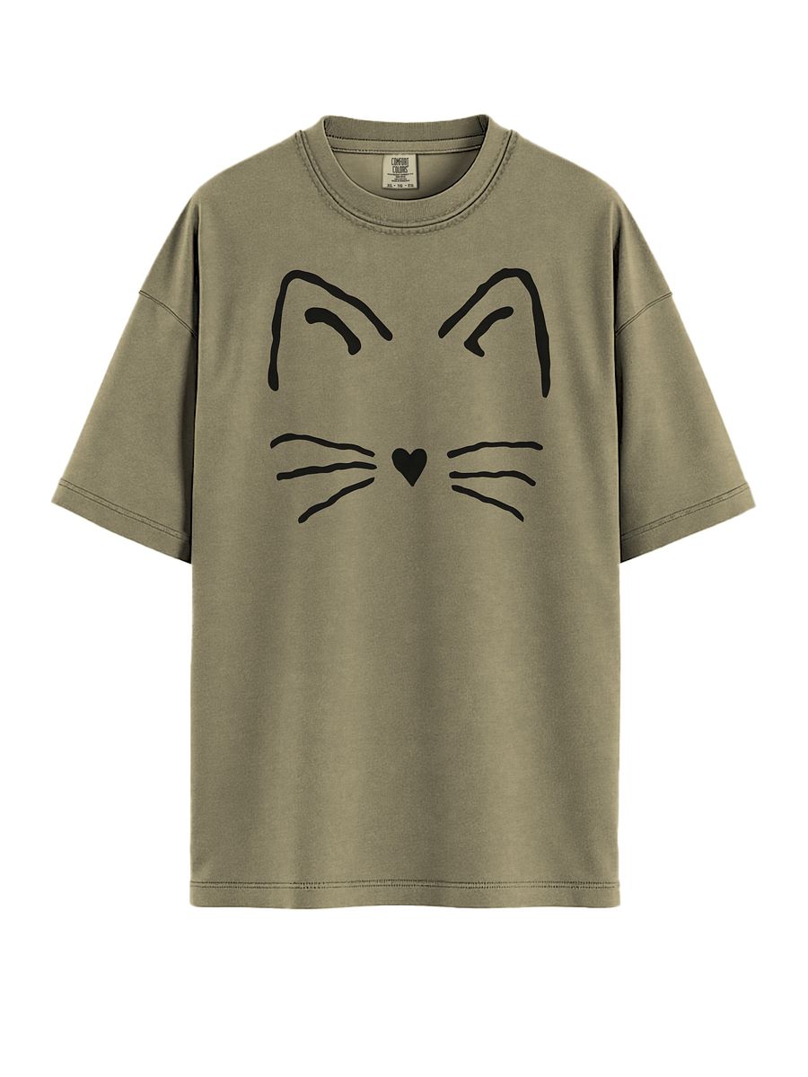 Minimal Cat Face T-Shirt product image (1)