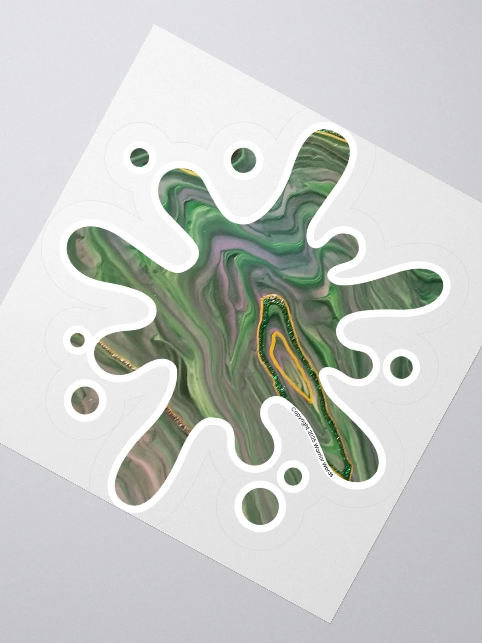 Acrylic Painting Sticker in Greens & Gold product image (2)