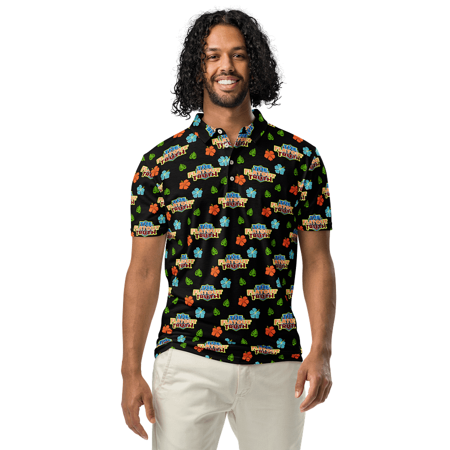 TFOT SlimFit Sandy Hex Black Hawaiian Polo Shirt product image (2)